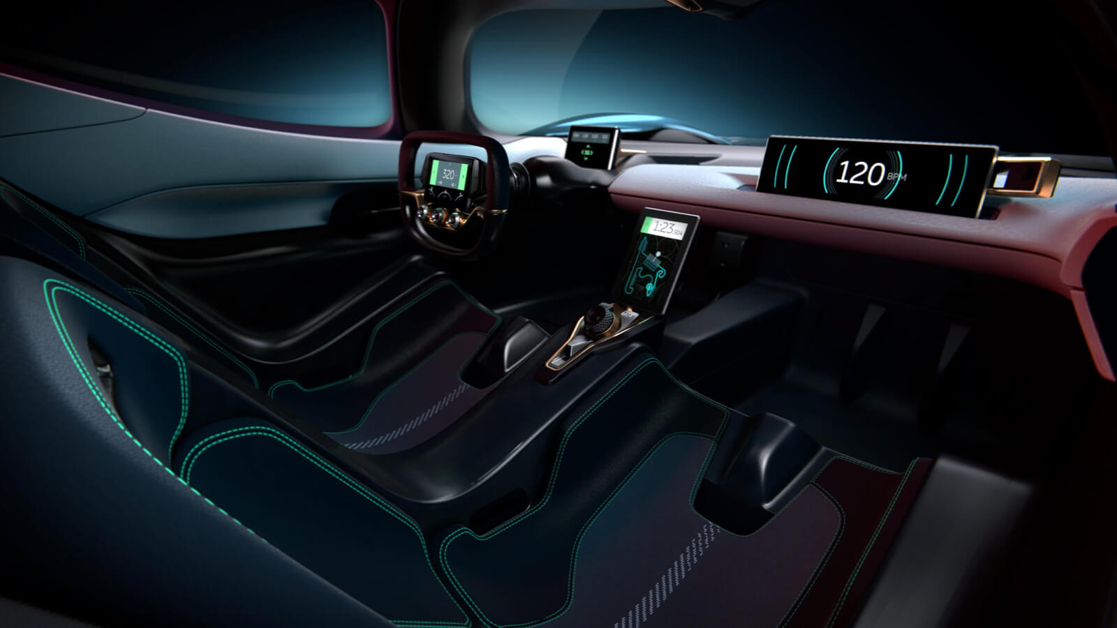 Nio EP9 Interior - driver and passenger digital user interface