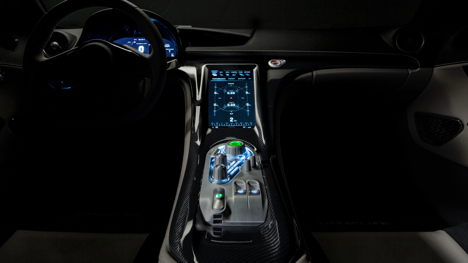 Rimac Concept One center console HMI