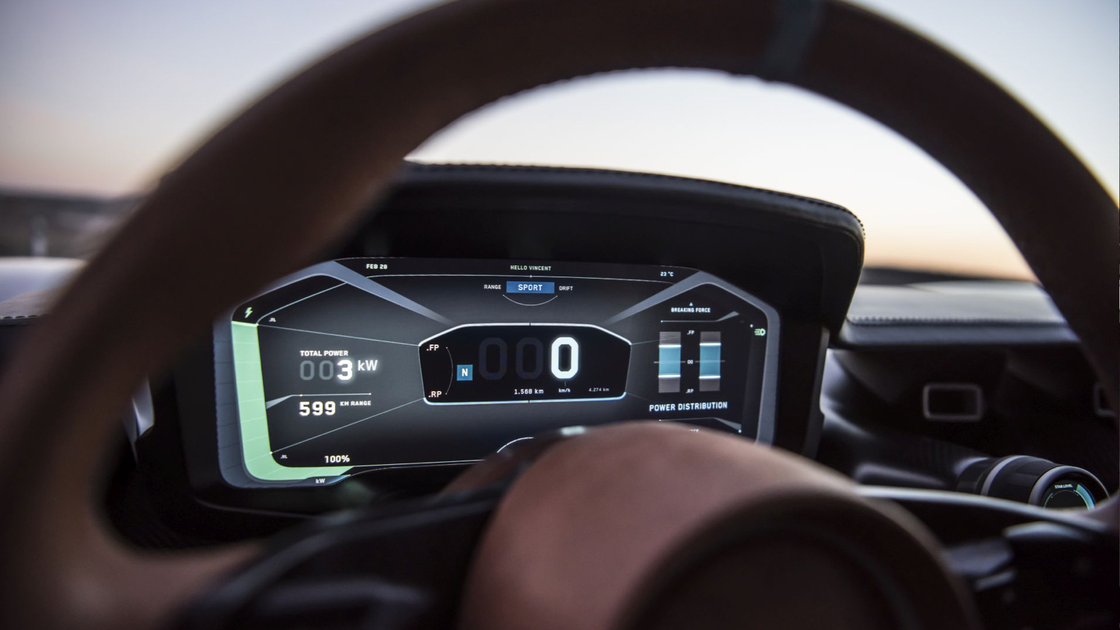 Rimac Concept Two HMI Instrument Cluster