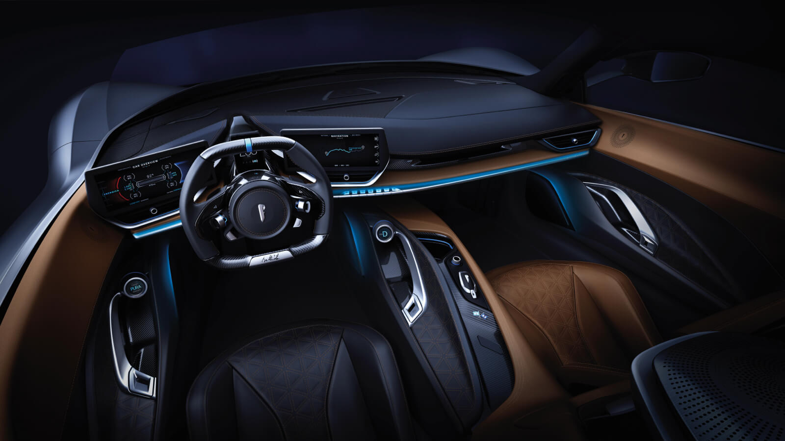 Pininfarina Battista interior digital user interface