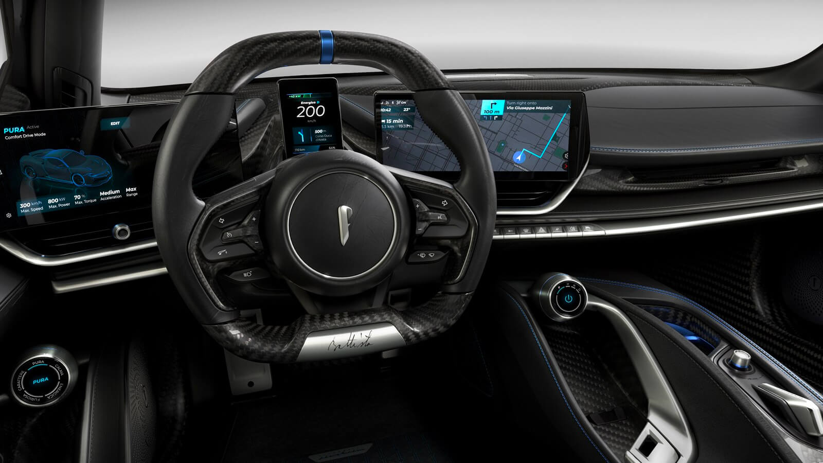 Pininfarina Battista digital user interface