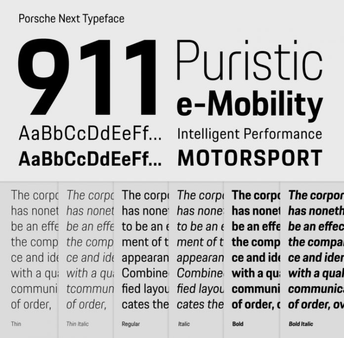 Porsche Taycan Typeface - Porsche Next