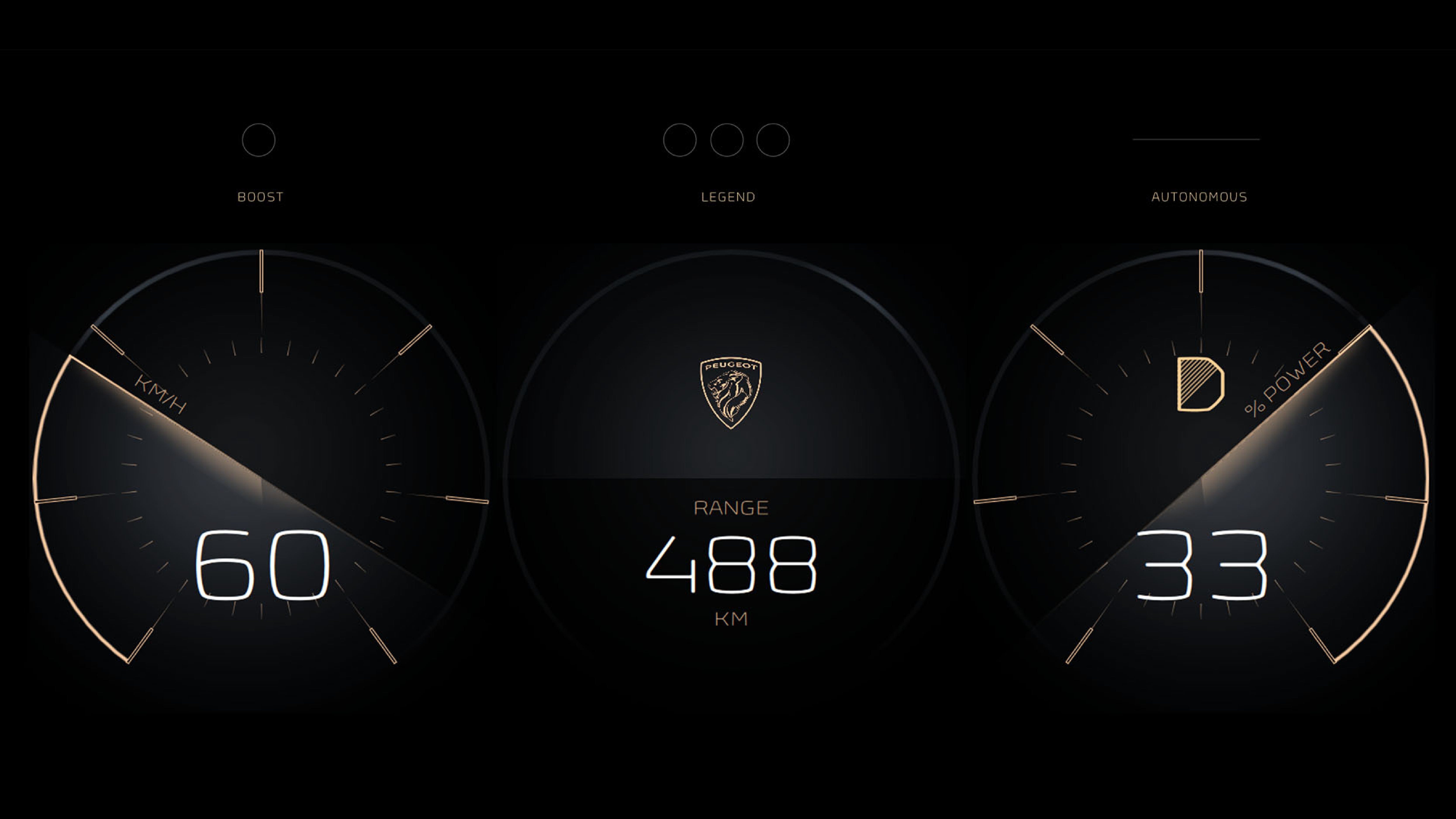 Peugeot e-Legend HMI Instrument cluster