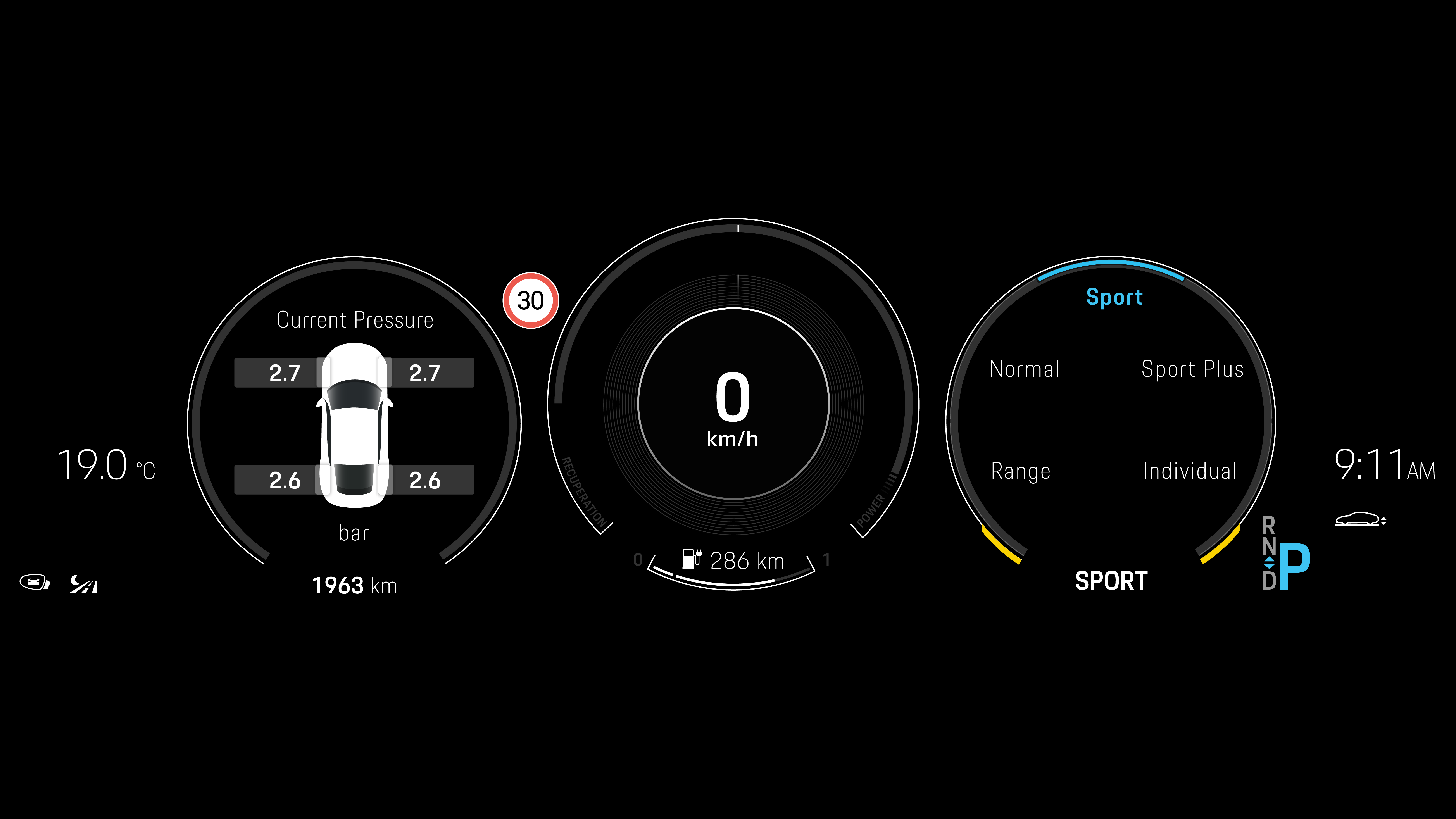 Porsche Taycan HMI Cluster