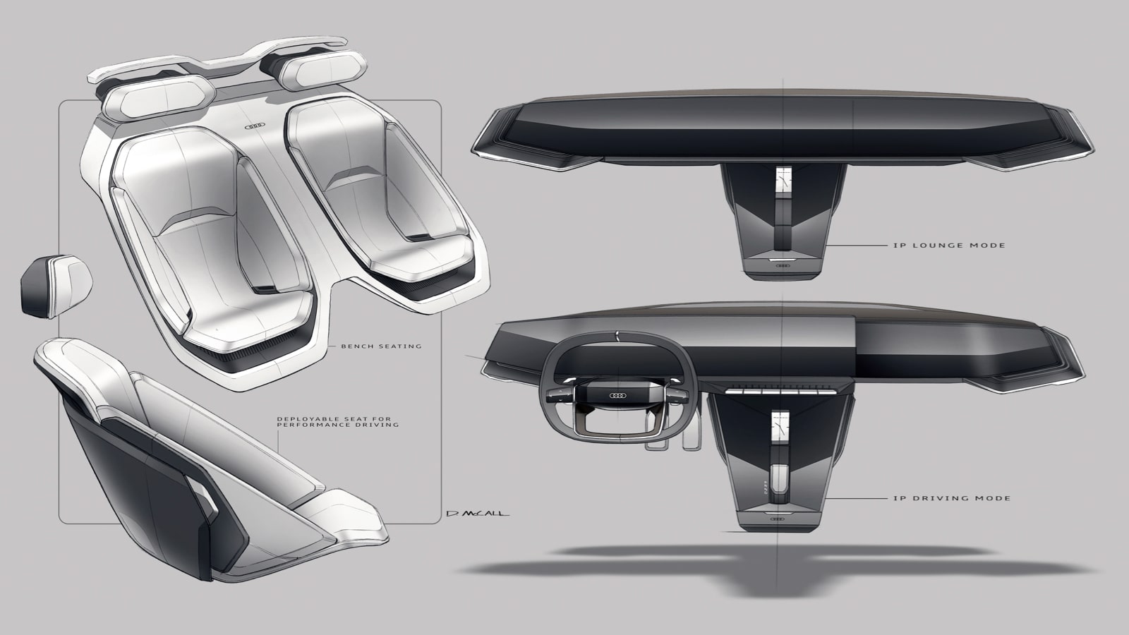 Audi Sky Sphere Interior sketch driver modes