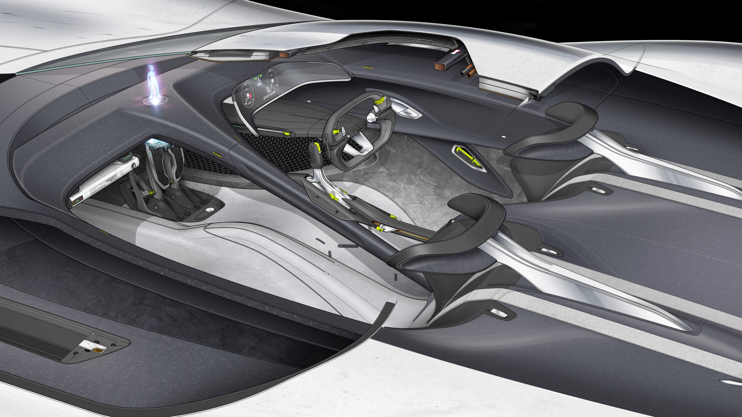 Jaguar GTSV cockpit hmi sketch