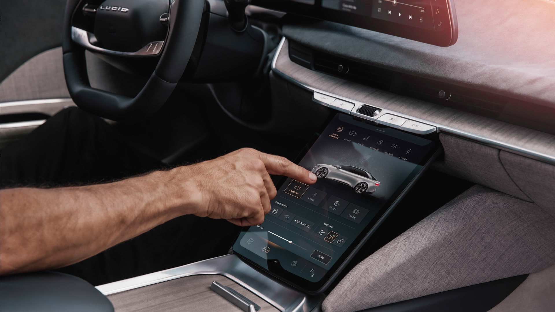 Lucid Air digital center console