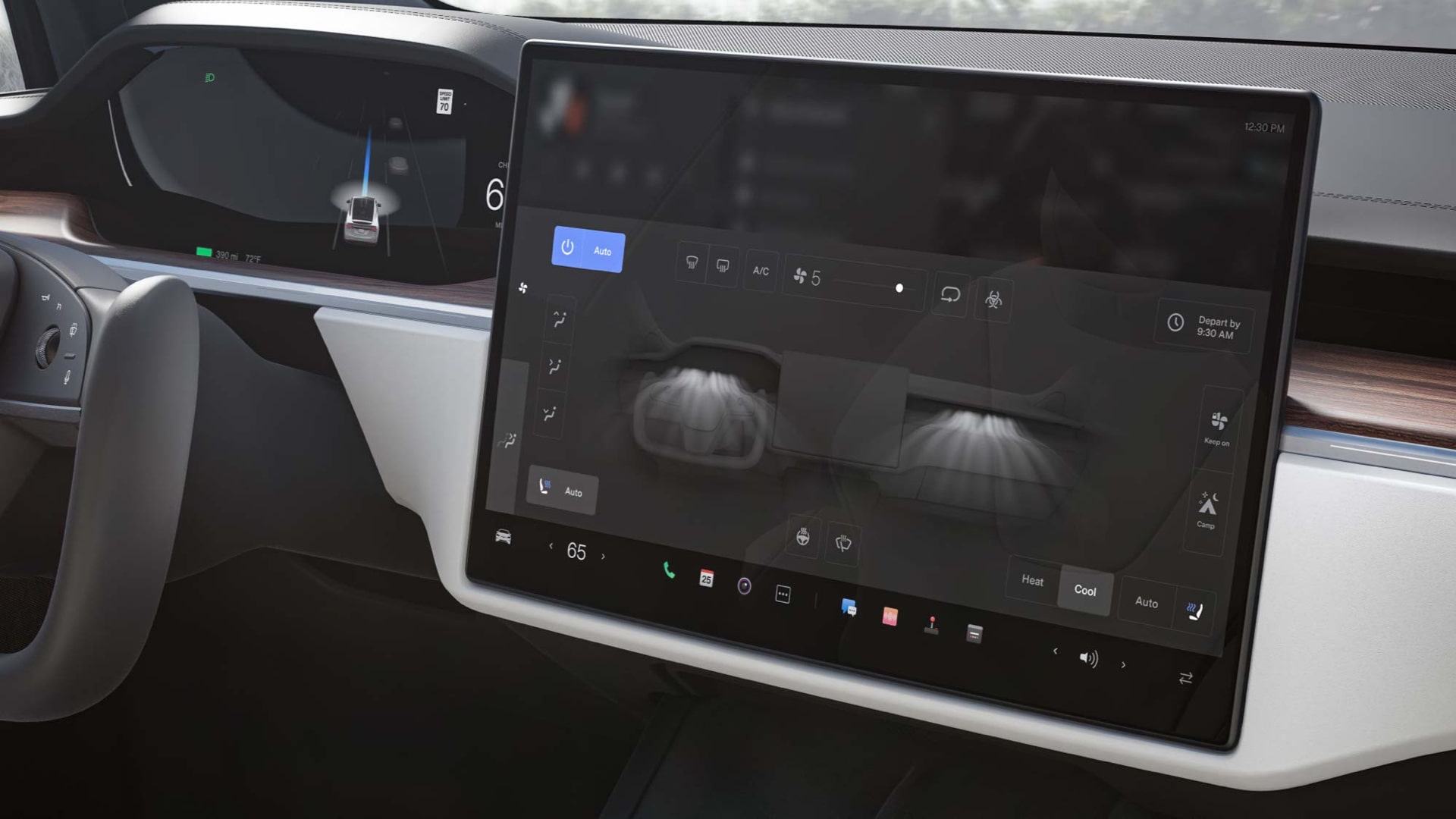 Tesla Model S climate controls