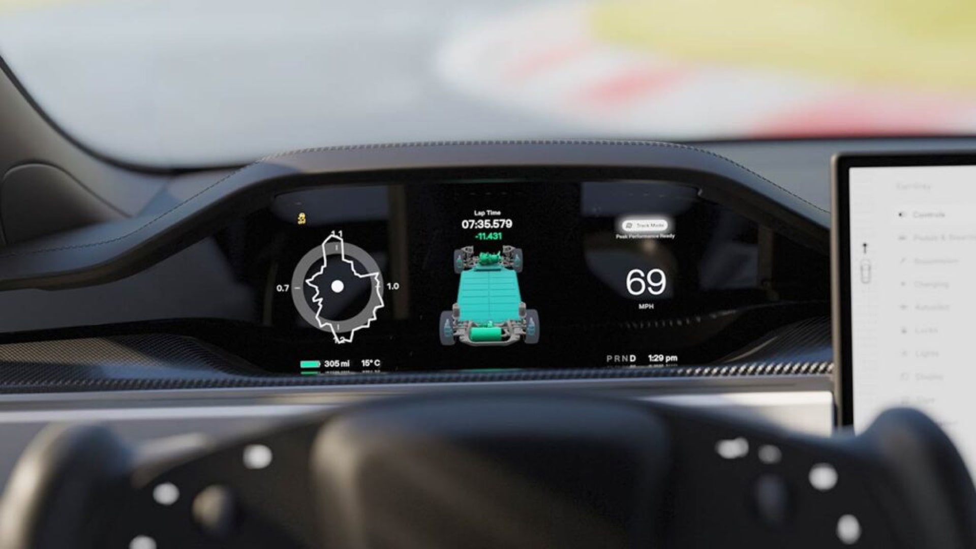 Tesla Model S track interface