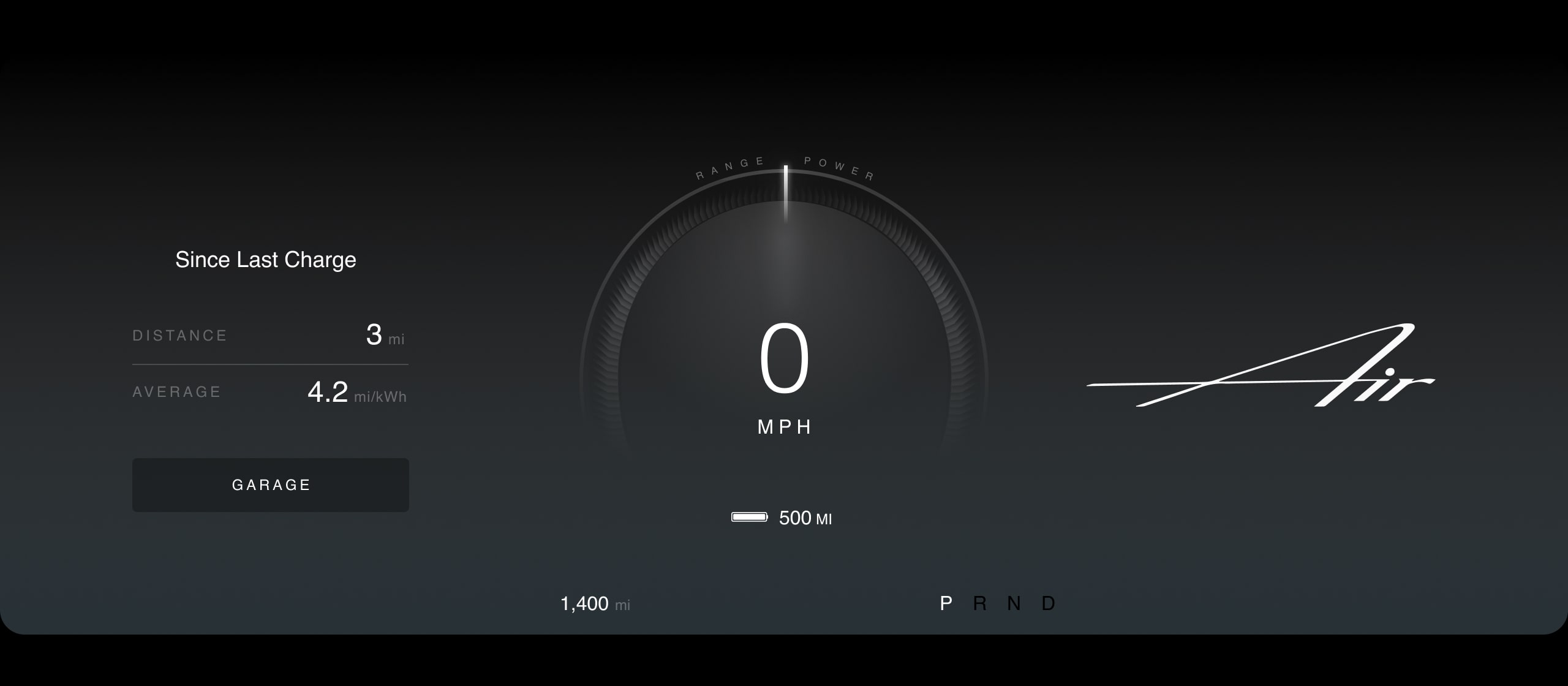 Lucid Air driver interface