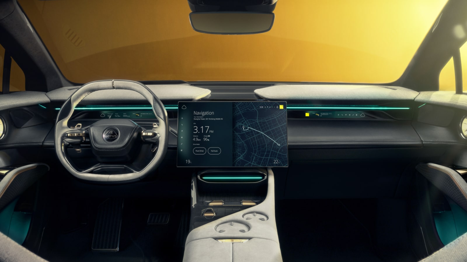 Lotus Eletre driver cockpit with digital display