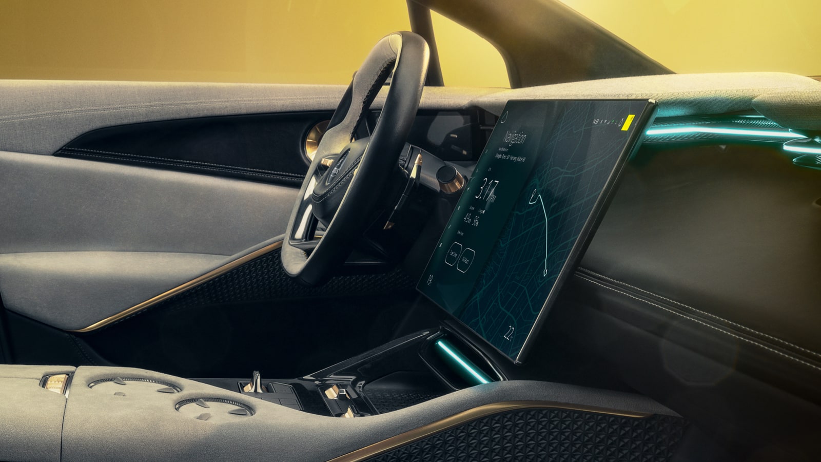 Lotus Eletre steering wheel and digital display