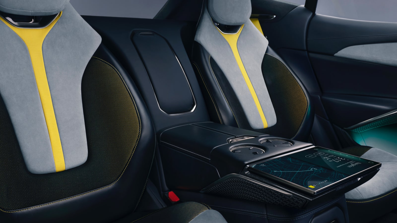 Lotus Eletre center console digital display between the rear seats