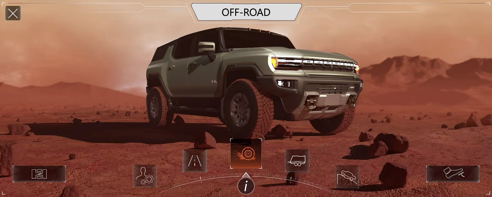 GMC Hummer EV suv offroad interface