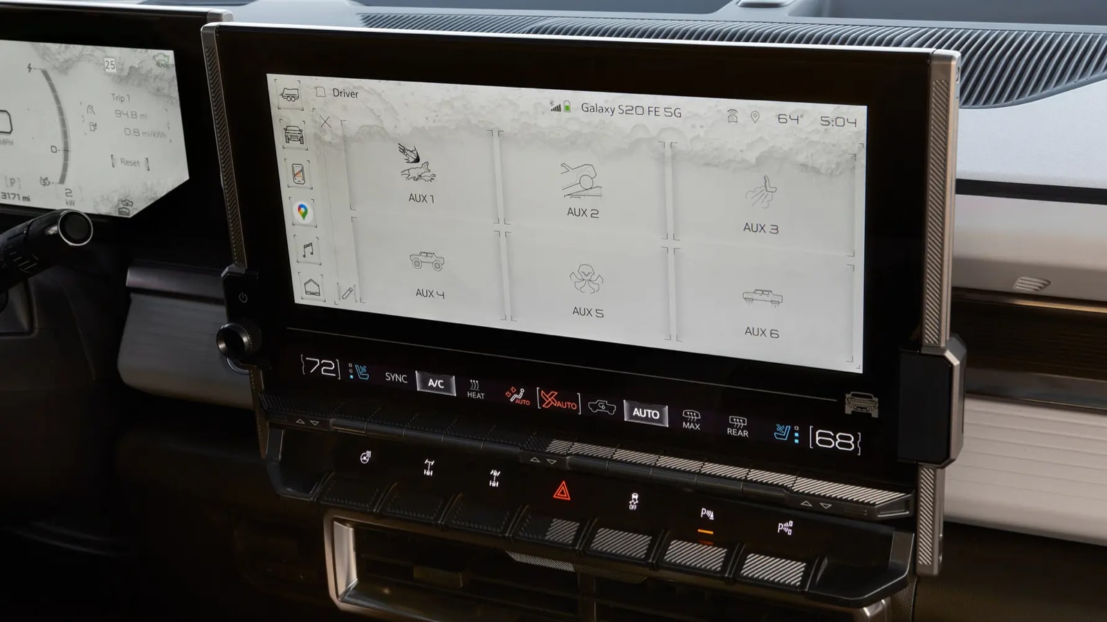 GMC Hummer EV suv center console white interface