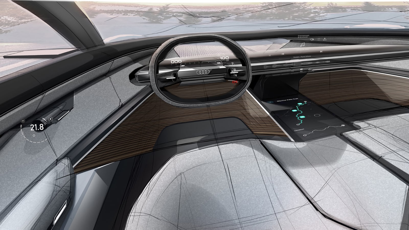 Audi Activesphere interior concept sketch