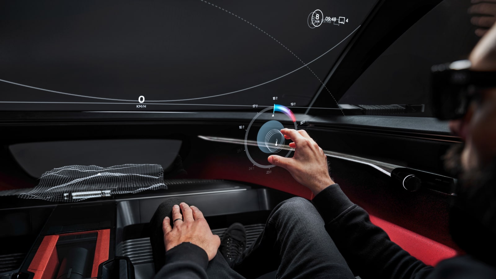 Audi Activesphere mixed reality heating controls with haptic feedback