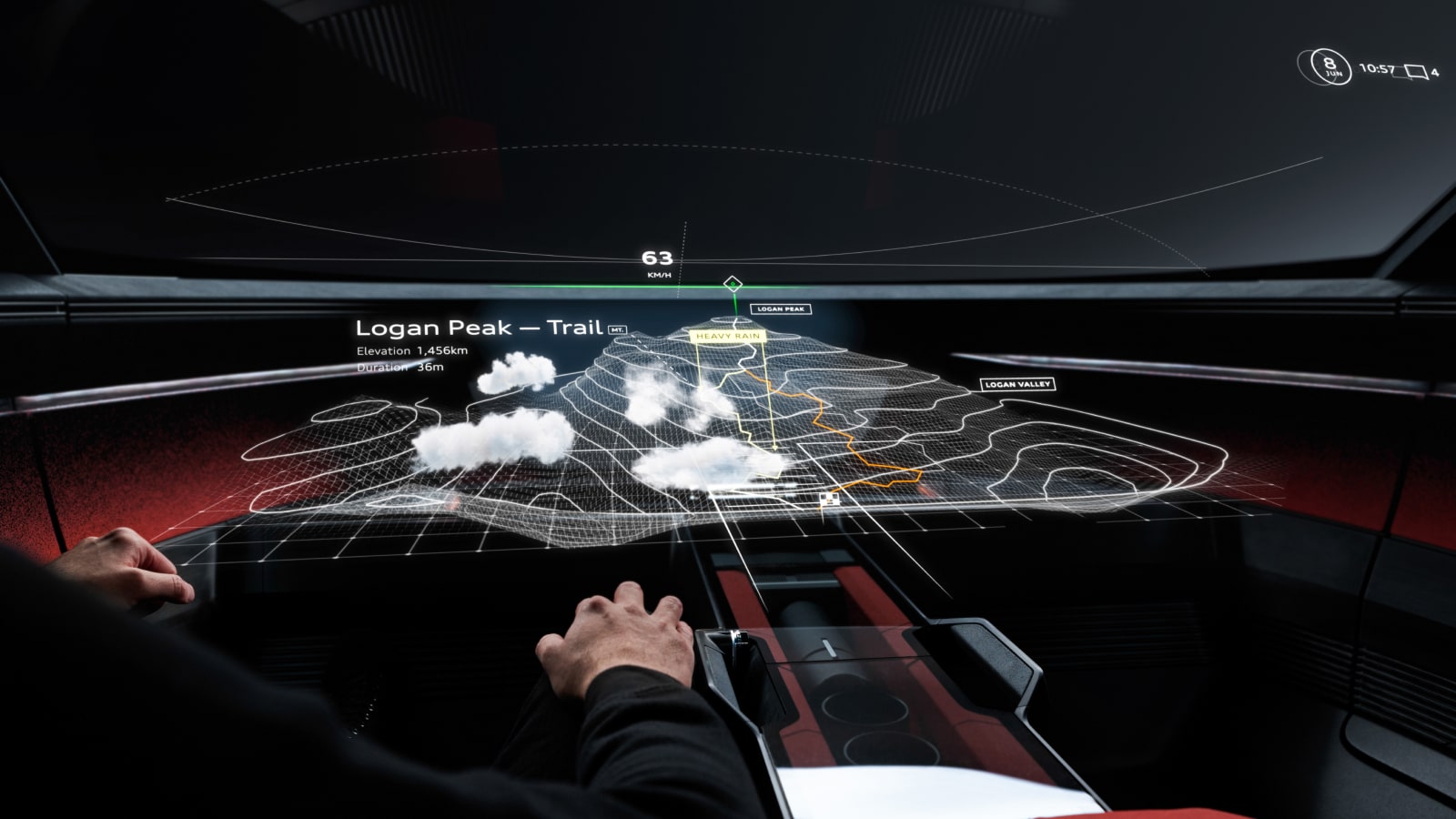 Audi Activesphere mixed reality terrain and weather mapping