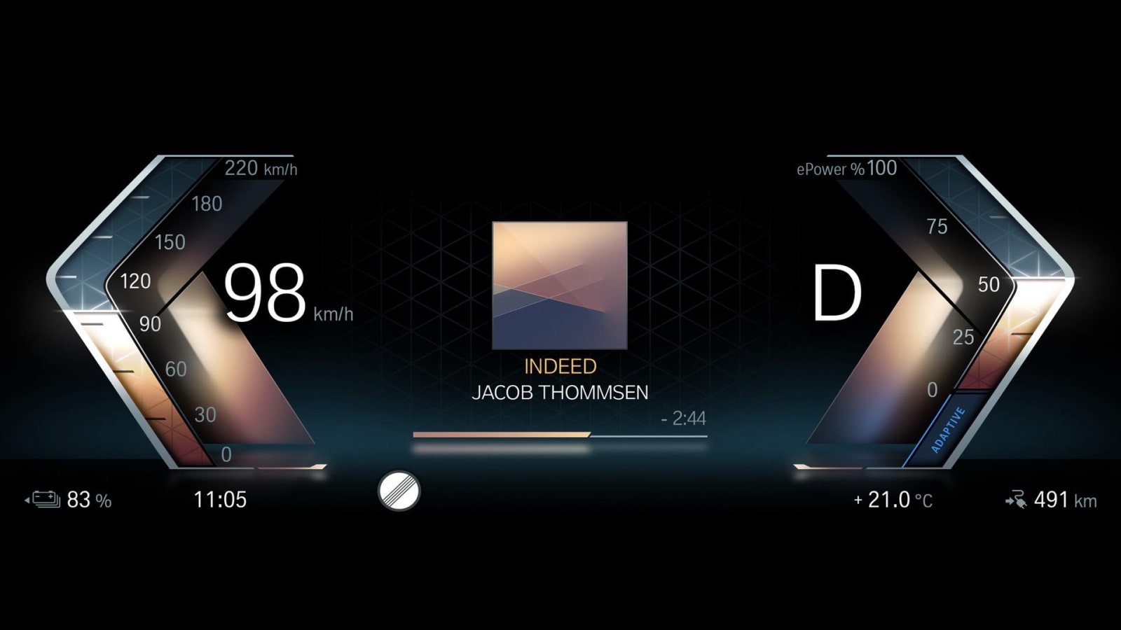 BMW i7 driver interface - media mode