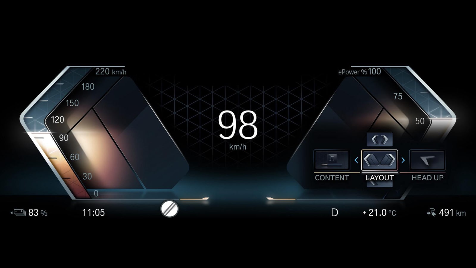 BMW i7 driver interface - layout mode