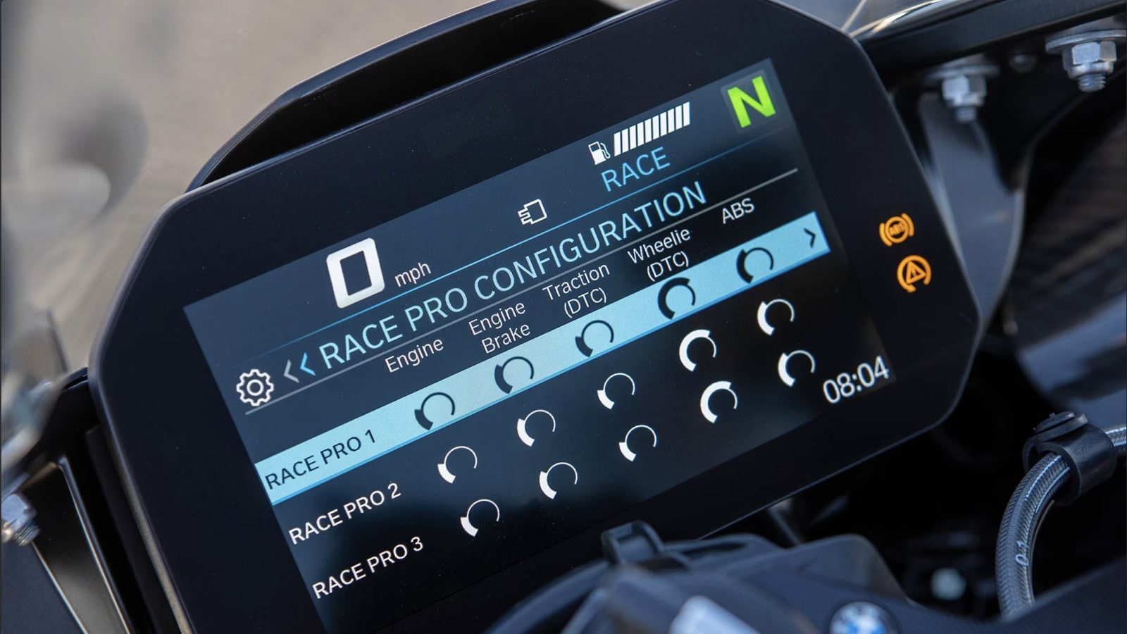 BMW S1000RR Digital Interface race pro mode configurator